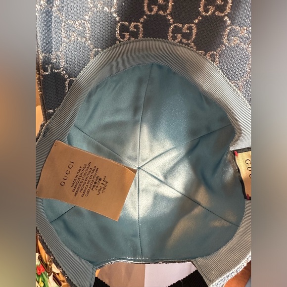 Gucci GG silver sparkly size S 56 cm NWT Authentic - Picture 5 of 13